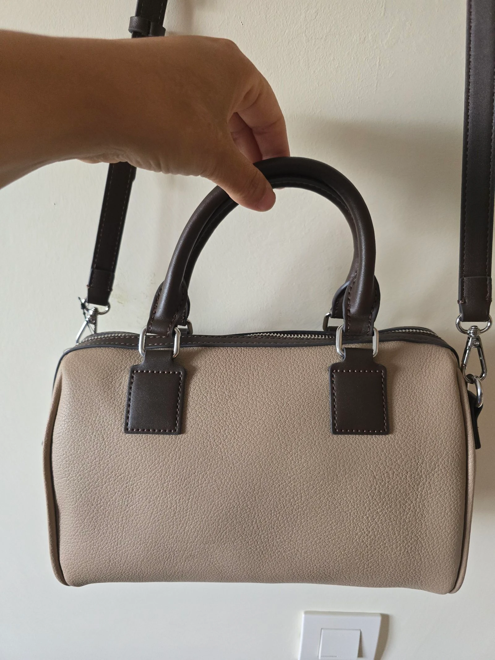 Bolso Parfois Tipo Baúl / Bandolera Bege e Marrom (Novo com etiquetas) – photo 7